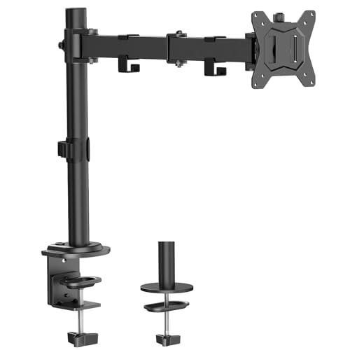 HUANUO Soporte para Monitor para Pantallas de 13 a 32 Pulgadas, Ajuste de Altura, inclinación, Giro y rotación, Brazo para Monitor con 2 Opciones de Montaje, VESA 75/100 mm