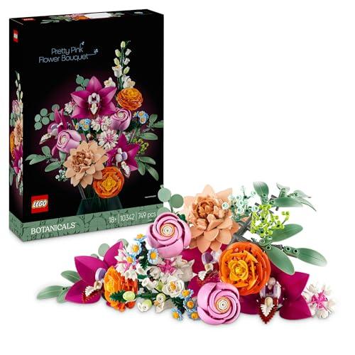 22% DESCUENTO LEGO Botanical Ramo de Flores Fantasía en Rosa Maqueta para Adultos, Regalo para el Día de la Madre, Decoración Floral para el Hogar y Oficina con Margaritas, Eucalipto Artificial y Rosas 10342