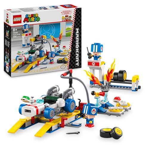 LEGO Super Mario: Mario Kart: Garaje de Toad Juguete de Construcción Personalizable, 2 Figuras de Personajes de Nintendo y Coche, Regalo Gamer de Cumpleaños para Niños y Niñas Desde 8 Años 72035