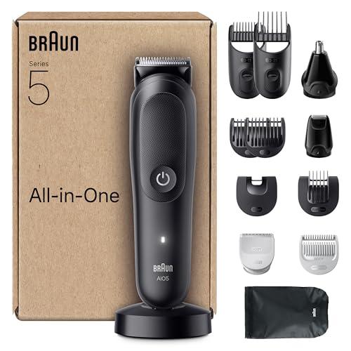 31% DESCUENTO Braun Recortadora Todo En Uno Series 5 AIO5565, Kit De Styling 13en1 Para Barba, Pelo, Orejas, Nariz y Cuerpo, 120 Min, Cortapelos Hombre Con Lámina Ultra Afilada, Recorte Preciso Y Eficiente, Negro