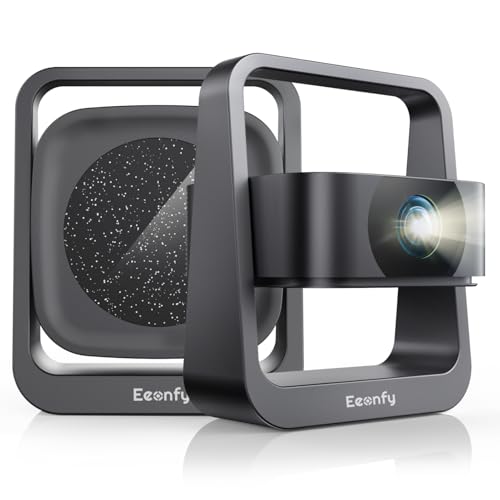 22% DESCUENTO [App Integrada] Eeenfy Proyector Portátil, Proyector Android 13.0 con 500ANSI, Nativo 1080P, E Focus/Keystone, Proyector TV WiFi6 Bluetooth 5.2, Proyector Video 4K Soporte para Teléfono/Laptop, Negro