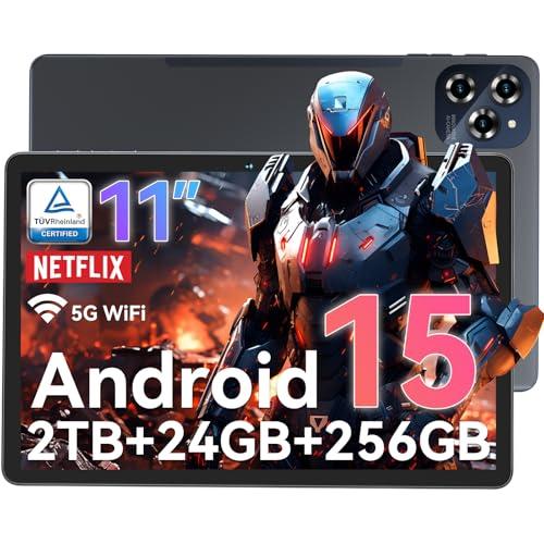 TABWEE W90 Tablet 11 Pulgadas Android 15 Gemini Ai, 8000 mAh, Octa Core T615, 24GB RAM + 256GB ROM, 2TB Tablet, Widevine L1, 1920*1200 FHD, Tables 4G LTE/ 5G WiFi, Cámara 16MP+8MP, GPS, table con SIM