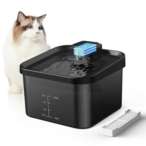 EVARY 2L Fuente para Gatos, Bebedero Gatos 4000mAh para Gatos, Fuente para Gatos sin Cable con Sensor Infrarrojo para Gatos, Funciona Silenciosamente sin Electricidad inalámbrico