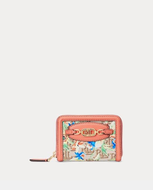Cartera pequeña en coral con print floral multicolor – Primeriti