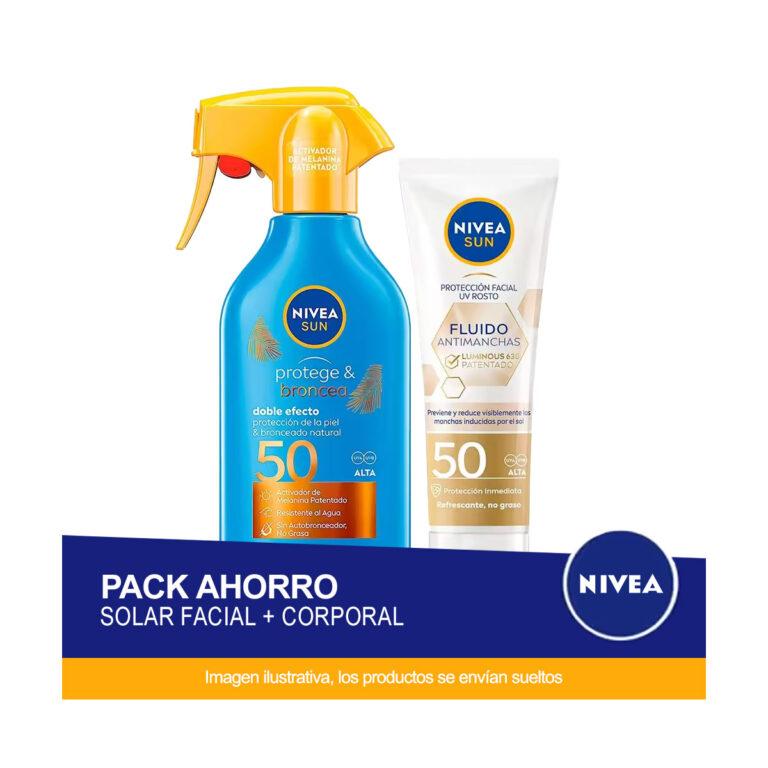 NIVEA SUN Pack ahorro protector solar – Contiene crema solar facial y crema solar corporal | Miravia