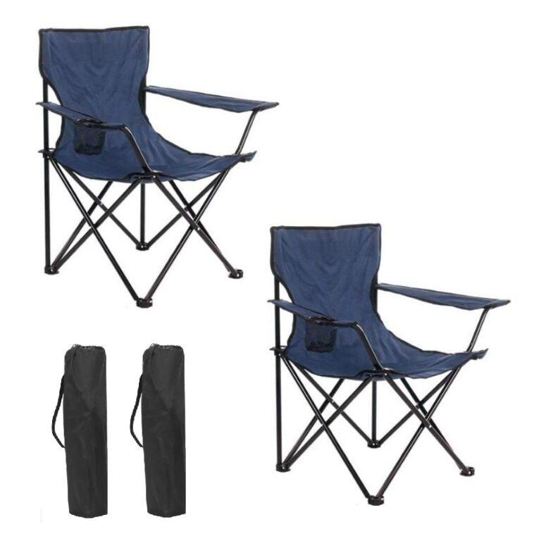 Set de 2 Sillas camping plegable portátil sillas pesca camping playa con reposabrazos y bolsa de transportesenderismo trekking | Miravia