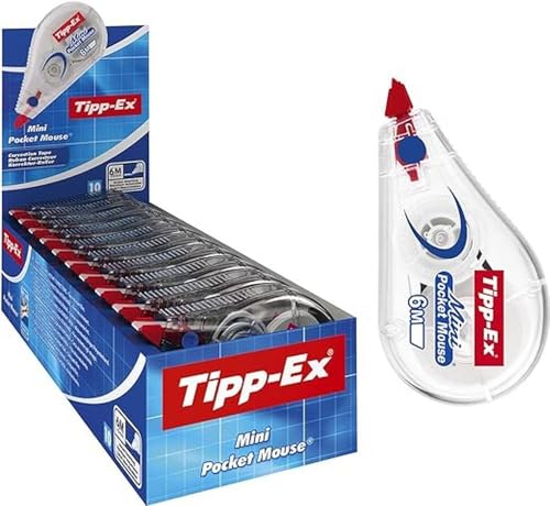 56% DESCUENTO Tipp Ex Mini Pocket Mouse Cinta Correctora   6 m x 5 mm, caja de 10 Unidades, óptimo para oficinas, Multicolor