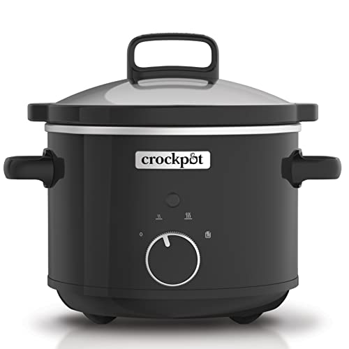 Crock Pot CSC046 Slow Cooker, Removable Easy Clean Ceramic Bowl, 2,4 litros (1 2 personas), Black