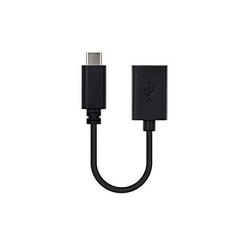 69% DESCUENTO CABLE USB OTG NANOCABLE 10.01.2400   CONECTORES USB TIPO C MACHO A USB HEMBRA   USB 2.0   0.15M   COLOR NEGRO 10.01.2400