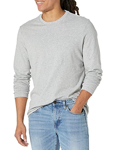 23% DESCUENTO Amazon Essentials Camiseta de Manga Larga y Ajuste Entallado Hombre, Gris Claro Mezcla, M