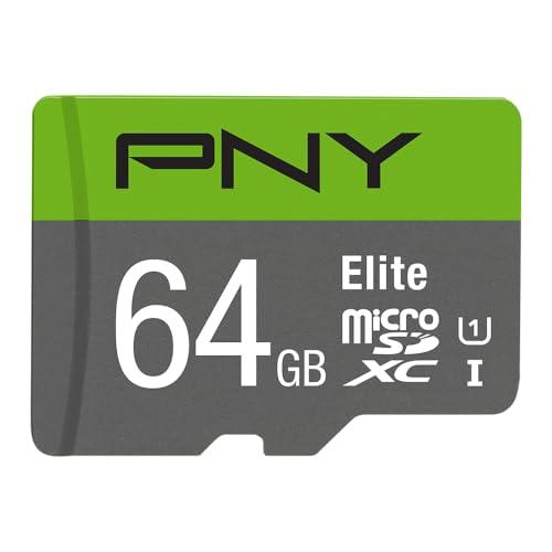 36% DESCUENTO PNY Elite Memoria Flash   Tarjeta de Memoria (64 GB, MicroSDXC, Clase 10, Class 1 (U1), Verde, Gris)