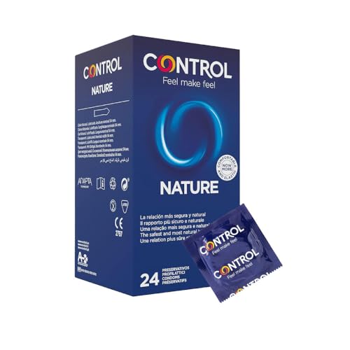 20% DESCUENTO Control Preservativos Nature. Caja Pack Ahorro 24 Condones para un Placer Natural, Lubricados, Sexo Seguro, Ajuste Perfecto