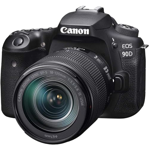 DESCUENTAZO 55% DESCUENTO Canon EOS 90D Cámara Réflex de 32.5 MP (Sensor APS C, 45 Puntos AF, Disparos de 10fps, EOS Movie 4k+Full HD, Wi fi, Bluetooth) Negro Kit Cuerpo con Objetivo EF S 18 135mm f/3.5 5.6 IS USM