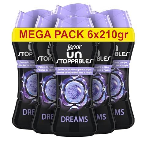 Lenor Unstoppables Perlas Suavizante Perfumadas, 93 Lavados (6 x 210g), Para Ropa con Fragancia Sensaciones, Potenciador de Frescor, Fragancia Dreams