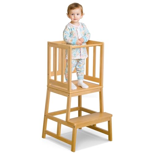 26% DESCUENTO COSYLAND Torre de Aprendizaje Montessori para Bebés y Niños, Torre de Aprendizaje Infantil Certificada por CPC, Estructura Antivuelco Más Estable (Clásico)