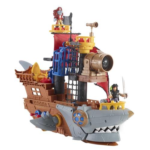 25% DESCUENTO Fisher Price Imaginext Conjunto de juego Barco pirata tiburón, juguete de preescolar con figura y accesorios para juego de imitación, para niños y niñas a partir de 3 años, HGN68