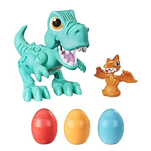 Play Doh Juguete Rex el Dino glotón niños a Partir de 3 años con Sonidos de Dinosaurio y 3 Huevos
