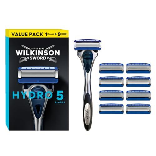 48% DESCUENTO Wilkinson Sword Hydro 5 Skin Protection Regular Maquinilla de Afeitar de 5 Hojas con 9 Recambios con Banda Lubricante Enriquecida con Pro Vitamina B5, Compatible para Cualquier Maquinilla Hydro