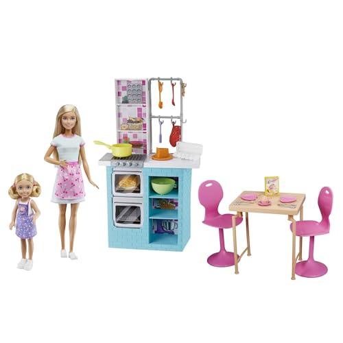 44% DESCUENTO Barbie y Chelsea con su pastelería Muñeca rubia con hermana, tienda y accesorios de juguete (Mattel HBX03)