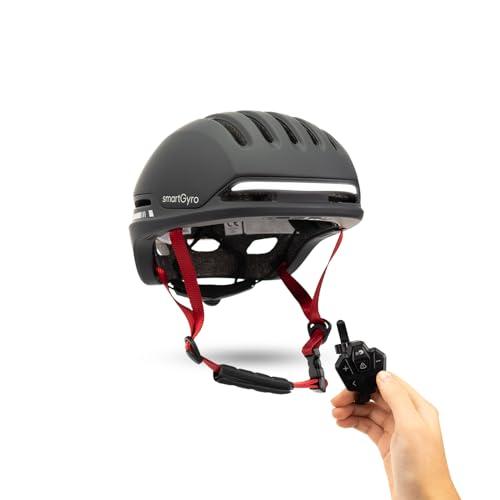 OFERTÓN SUPREMO 69% DESCUENTO smartGyro Casco Inteligente Smart Helmet Pro 2 con luz de Frenado Automática, Intermitentes, Altavoces, Bluetooth, Tamaño L, EPS + PC, Visera Delantera, Leds Delanteros y Traseros, Color Negro
