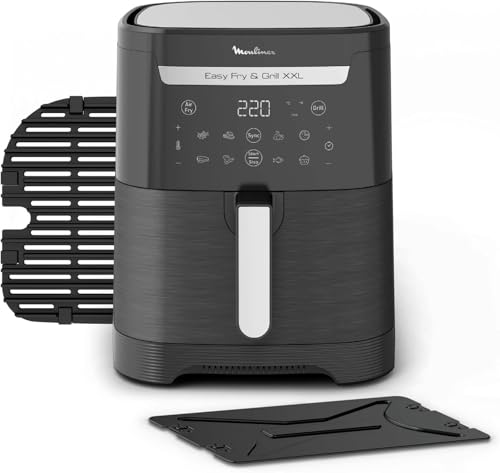 52% DESCUENTO Moulinex Freidora de aire también grill 2 en 1, Easy Fry Grill, 6,5 L, 1830 W, 8 Programas Automáticos, 70% Ahorro Energético, Parrilla antiadherente, Divisor Flexcook, Hasta 200ºC y 60 min, EZ8018