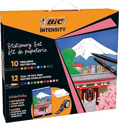 24% DESCUENTO BIC Intensity Set de Creatividad con Inspiración Japonesa, Incluye 10 Rotuladores de Punta Fina, 12 de Doble Punta, Cuaderno y Adornos para Agendas y Proyectos Creativos. Ideal para Regalo
