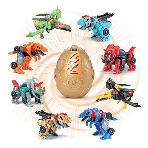 40% DESCUENTO VTech Switch&Go Dinos Surtido Huevos Sorpresa, 8 Modelos Diferentes para coleccionar, 2en1 transformable Dino Car, Voces y Efectos Luminosos, Versión ESP (Solo se envia 1)