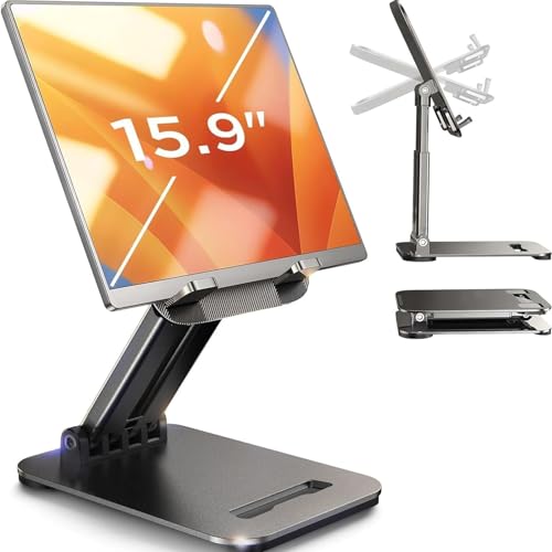 31% DESCUENTO LISEN Soporte Tablet de iPad Mesa Ajustable, 4,7 12,9″ Atril Tablet Stand para Ebook Kindle, iPad 11th 10th Air Mini Pro 2024 Samsung Tab Lenovo Xiaomi Pad, Accesorios Escritorio para Monitor Portatil