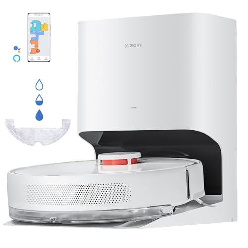 Xiaomi Robot Vacuum X10 Robot Aspirador y fregasuelos con Sistema Inteligente de navegación láser (LDS), succión de 4000 Pa, Base de autovaciado, 5200 mAh, Blanco