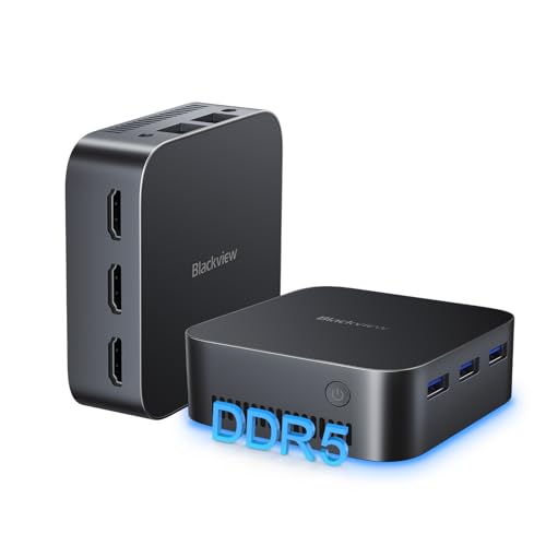 34% DESCUENTO Blackview MP80 Mini PC Intel 12th N97 (hasta 3,6 GHz), 16GB LPDDR5 512GB M.2 SSD Mini Ordenador de Escritorio, Compatible con LAN Dual, 3*HDMI, USB 3.0, WiFi 2.4/5G, 4K UHD