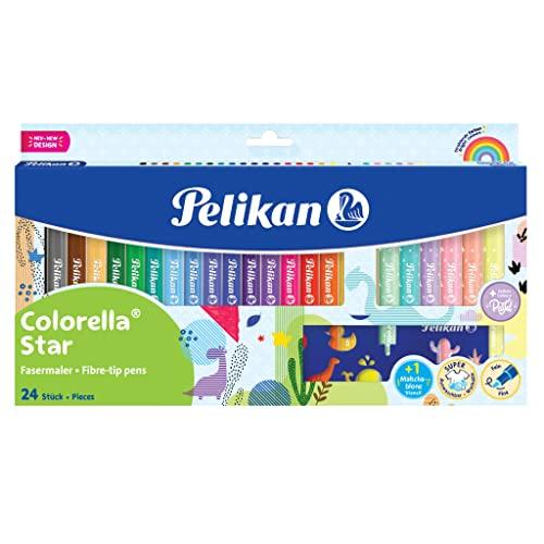 62% DESCUENTO Pelikan, Rotuladores Colorella Star, Punta Redonda Indeformable, Tinta Lavable, 18 Colores Neón y 6 Colores Pastel