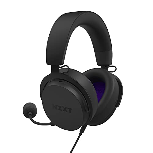 Nzxt Relay Auriculares de PC Gaming con Cable AP WCB40 B2 Certificado de Audio Hi Res Sonido Envolvente DTS Headphone:X Diseño Ligero y cómodo Micrófono extraíble Software CAM Negro
