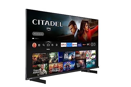 27% DESCUENTO Toshiba QF5D 43» Smart Fire TV 108cm (QLED, 4K Ultra HD, HDR10, Prime Video, Netflix, Control de Voz de Alexa, DVB T2, HDMI 2.1, Bluetooth, AirPlay), Negro
