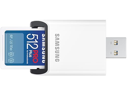 56% DESCUENTO Samsung PRO Plus Tarjeta de memoria SD con Lector, 512 GB, 180 y 130 MB/s, Full HD & 4K UHD, UHS I, U3, V30, A2, Compatible con Smartphone Android, Tableta, GoPro y Drone DJI (MB SD512SB/WW)