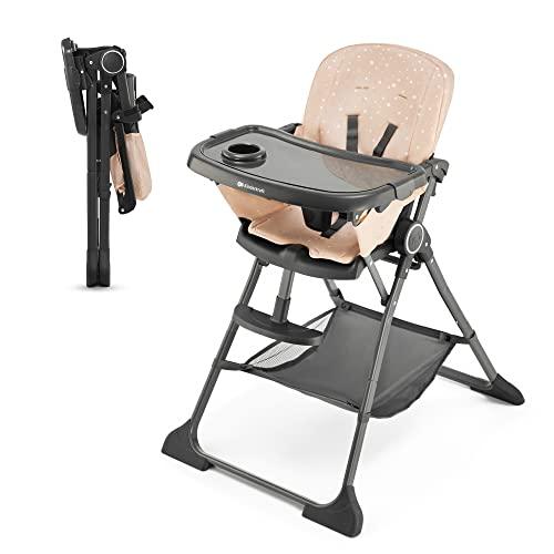44% DESCUENTO Kinderkraft FOLDEE Trona Bebé, ergonómica, cómoda, reclinable, plegable, reposapiés ajustable, bandeja doble desmontable, para niños pequeños, de 6 meses a 3 años, Rosa