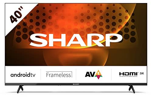 42% DESCUENTO Sharp 40FH6EA   Android TV (11) de 40″ sin Marco (Full HD, 3X HDMI, 2X USB, Bluetooth), Google Assistant, Chromecast, Dolby Audio, Active Motion 400, Color Negro