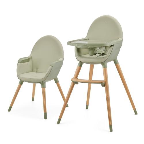 32% DESCUENTO kk Kinderkraft FINI 2 Trona bebé 2 en 1, Silla Infantil, Trona portatil, Patas de Madera, Bandeja Ajustable, Fácil de limpiar, para niños, Verde