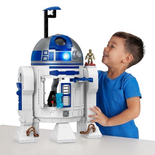 30% DESCUENTO Fisher Price Imaginext Star Wars R2D2, Figura Grande de androide con Luces y Sonidos, con Lanzador de proyectiles y Figura de C3PO, Juguete Regalo para niños y niñas +3 años, HXG52