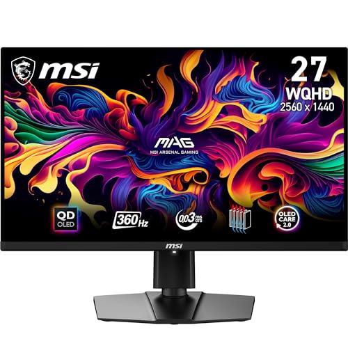 44% DESCUENTO MSI mag 271QPX QD OLED 26.5 Inch WQHD Monitor Gaming, 2560 x 1440 Quantum Dot OLED Panel, 360Hz / 0.03ms, 99.1% DCI P3, ΔE≤2, DisplayHDR True Black 400, DP 1.4a, HDMI 2.1, USB Type C