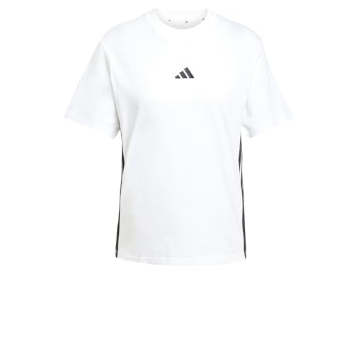 31% DESCUENTO adidas Mujer Essentials 3 Stripes Cotton T Shirt, White/Black, XL