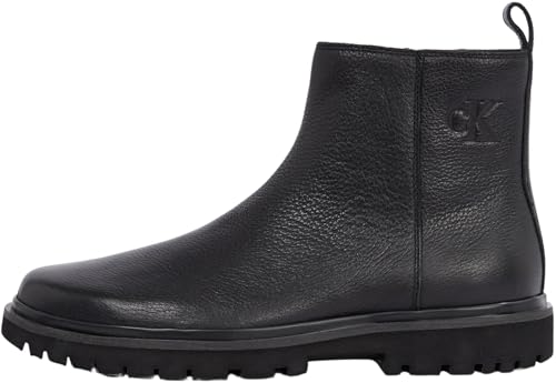 Calvin Klein Botas Chelsea Hombre Eva Mid Zip Tumbled con cremallera, Negro (Triple Black), 44
