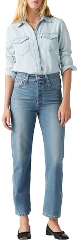 Levi’s Ribcage Straight Ankle Vaqueros, Cool Invite, 28W / 29L para Mujer