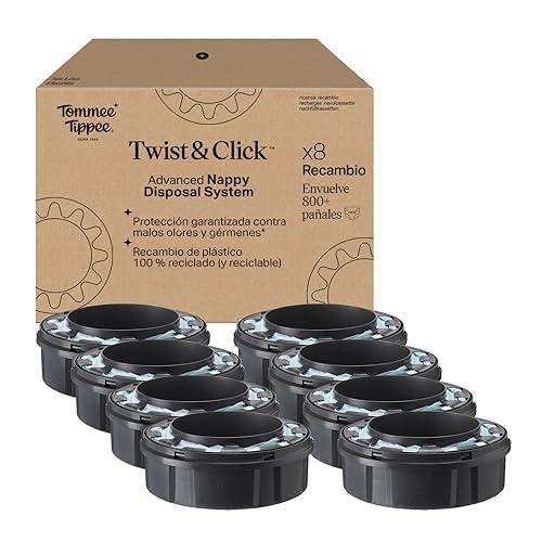 34% DESCUENTO Tommee Tippee Recambio original para contenedor avanzado de pañales Twist and Click, paquete exclusivo de 8, fácil de cambiar y muy económico