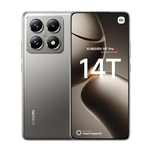 21% DESCUENTO Xiaomi 14T Pro – Smartphone de 12+512GB, Lentes Leica Summilux, MediaTek Dimensity 9300+, Pantalla AMOLED 6,67» 144Hz, HyperCharge 120W, Gris Titanio (Versión ES)
