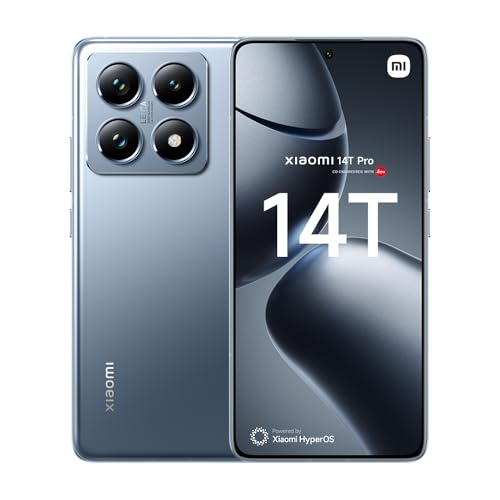 26% DESCUENTO Xiaomi 14T Pro – Smartphone de 12+512GB, Lentes Leica Summilux, MediaTek Dimensity 9300+, Pantalla AMOLED 6,67» 144Hz, HyperCharge 120W, Azul Titanio (Versión ES)