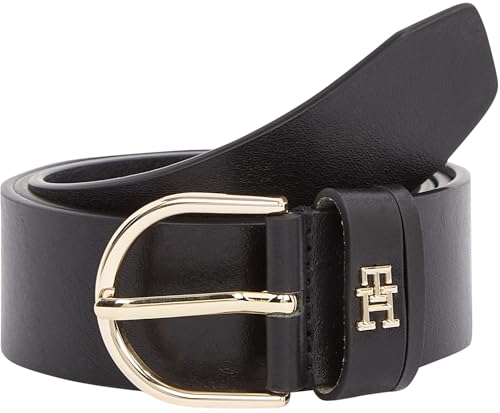 50% DESCUENTO Tommy Hilfiger Cinturón Mujer Essential Effortless 3,5 cm con hebilla de espiga, Negro (Black), 95 cm