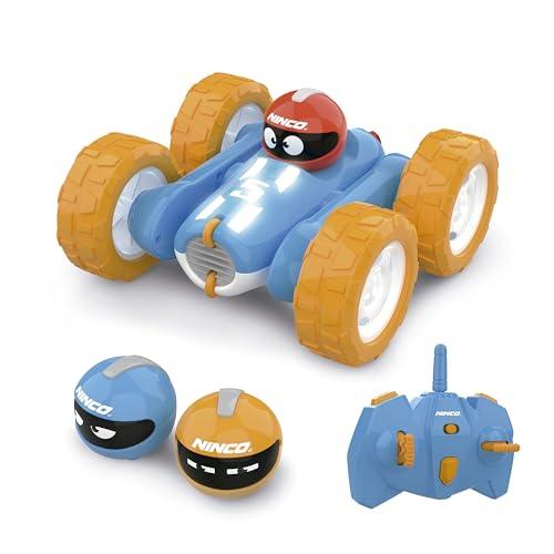 38% DESCUENTO Ninco   Coche teledirigido acrobático Infantil Acrobatic con batería de Litio, giros 360º y Luces | 3 Cascos incluidos Intercambiables, A Partir de 6 años (NH93193)