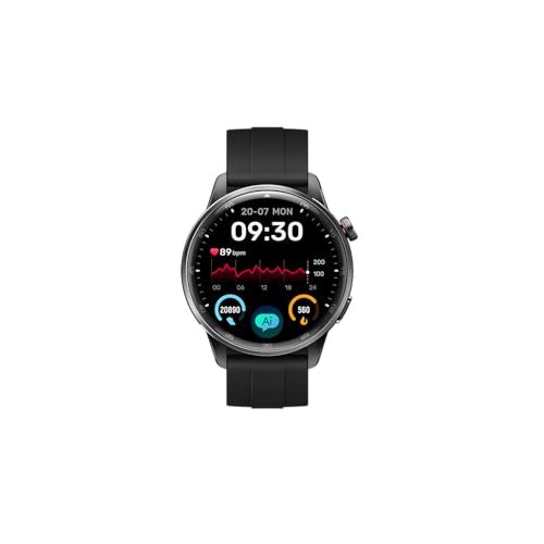 27% DESCUENTO realme Watch S2, Pantalla AMOLED de 1,43 in (3,63 cm), Resistencia al Agua y al Polvo IP68, Conexión con Dispositivos de Audio Bluetooth, Más de 150 esferas en la Nube, Black, Correa de Silicona
