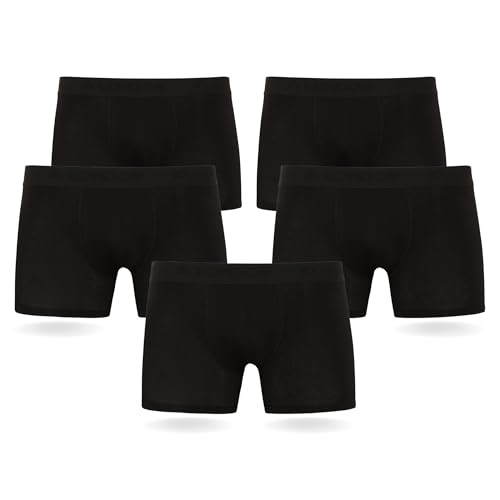24% DESCUENTO FM London Bóxers para Hombre Paquete de 5 con tecnología de protección contra olores HyFresh, Negro, XL