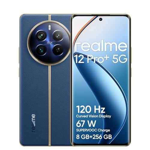 realme 12 Pro+ 5G Smartphone 8+256GB, Sony IMX890 OIS Camera, 3X Optical Zoom, Snapdragon 7s Gen 2 Chipset, 6.7inch 120Hz Curved Vision Display, 67W SUPERVOOC Charge, 5000mAh Massive Battery, Bule